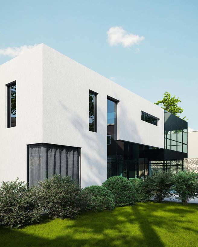 Rendered home near Elgin — example finish